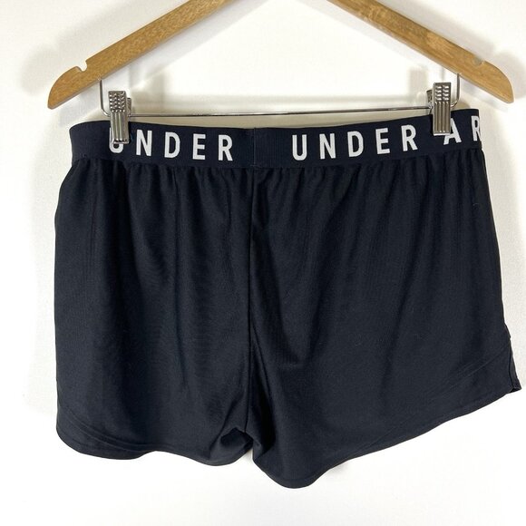 UNDER ARMOUR Womens Graphic Sport Shorts XL Black Athletic Workout Loose Fit - Picture 3 of 4